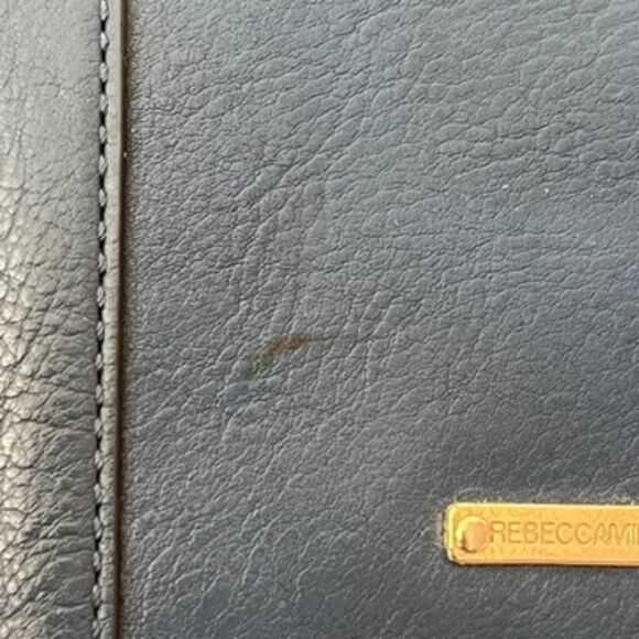 Rebecca Minkoff Mini MAB Satchel Crossbody Leather Blue Black - Picture 8 of 8